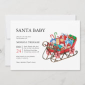 Minimale Kerstman Baby Shower Winter Uitnodiging (Voorkant)