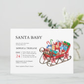 Minimale Kerstman Baby Shower Winter Uitnodiging (Staand voorkant)
