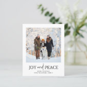 Minimale Kerstmis | Budget Photo Holiday Kaart (Staand voorkant)