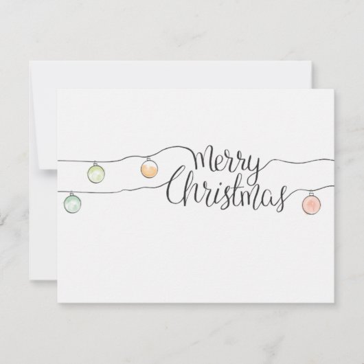 Minimale Kerstmis Calligrafie Slingerlichtjes (Voorkant)