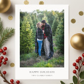 Minimale Kerstmis | Eenvoudige foto van Elegant Ch Feestdagenkaart