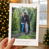 Minimale Kerstmis | Eenvoudige foto van Elegant Ch Feestdagenkaart