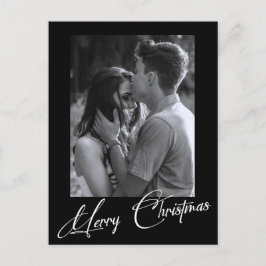 Minimale Kerstmis | Eenvoudige foto van zwart en w Briefkaart