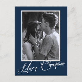 Minimale Kerstmis | Eenvoudige foto van zwart en w Briefkaart