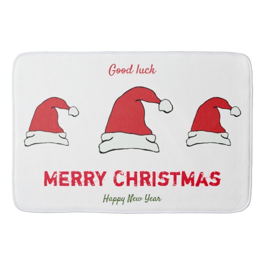 Minimale Kerstmis en Nieuwjaar gelukkig Badmat (Voorkant)