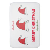 Minimale Kerstmis en Nieuwjaar gelukkig Badmat (Voorkant Verticaal)