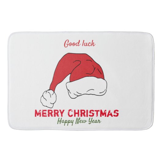 Minimale Kerstmis en Nieuwjaar gelukkig Badmat (Voorkant)