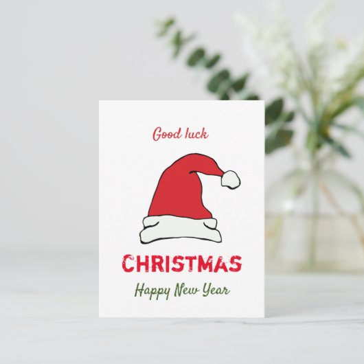 Minimale Kerstmis en Nieuwjaar gelukkig Briefkaart (Staand voorkant)