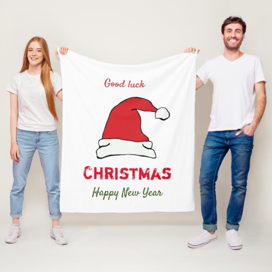 Minimale Kerstmis en Nieuwjaar gelukkig Fleece Deken (In situ)