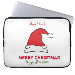 Minimale Kerstmis en Nieuwjaar gelukkig Laptop Sleeve