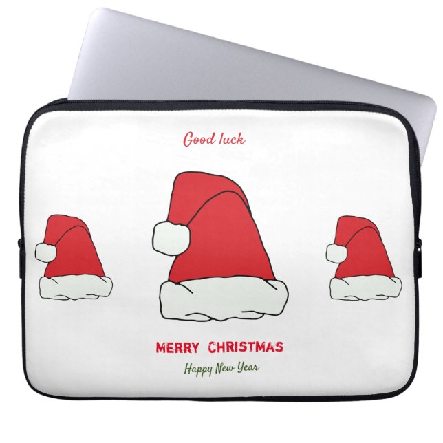 Minimale Kerstmis en Nieuwjaar gelukkig Laptop Sleeve (Voorkant)
