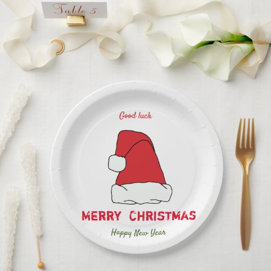 Minimale Kerstmis en Nieuwjaar gelukkig Papieren Bordje (Huwelijk)