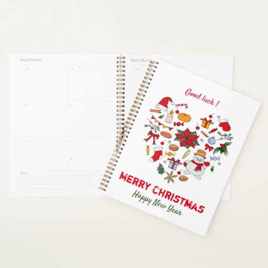Minimale Kerstmis en Nieuwjaar gelukkig Planner (Display)