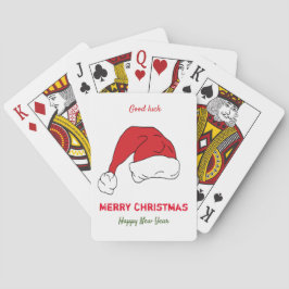 Minimale Kerstmis en Nieuwjaar gelukkig Pokerkaarten