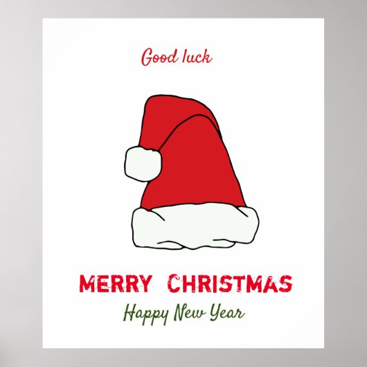 Minimale Kerstmis en Nieuwjaar gelukkig Poster (Voorkant)