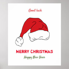 Minimale Kerstmis en Nieuwjaar gelukkig Poster