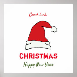 Minimale Kerstmis en Nieuwjaar gelukkig Poster