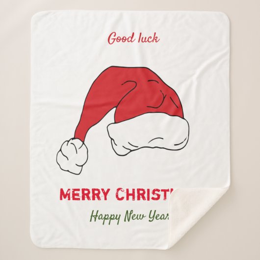 Minimale Kerstmis en Nieuwjaar gelukkig Sherpa Deken (Voorkant)