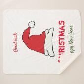 Minimale Kerstmis en Nieuwjaar gelukkig Sherpa Deken (Voorkant (horizontaal))