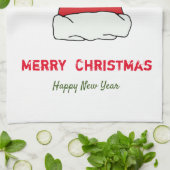 Minimale Kerstmis en Nieuwjaar gelukkig Theedoek (Gevouwen)