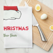 Minimale Kerstmis en Nieuwjaar gelukkig Theedoek (Quarter Fold)