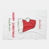 Minimale Kerstmis en Nieuwjaar gelukkig Theedoek (Horizontaal)