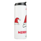 Minimale Kerstmis en Nieuwjaar gelukkig Thermosbeker (Gedraaid links)