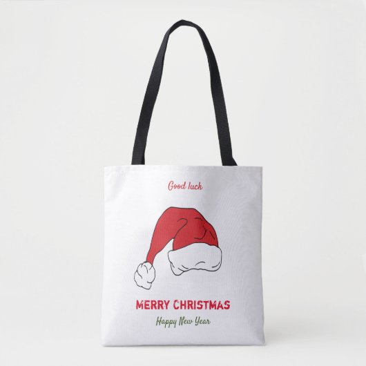 Minimale Kerstmis en Nieuwjaar gelukkig Tote Bag (Voorkant)