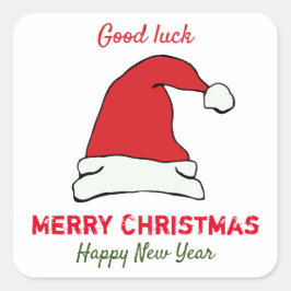 Minimale Kerstmis en Nieuwjaar gelukkig Vierkante Sticker