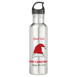 Minimale Kerstmis en Nieuwjaar gelukkig Waterfles