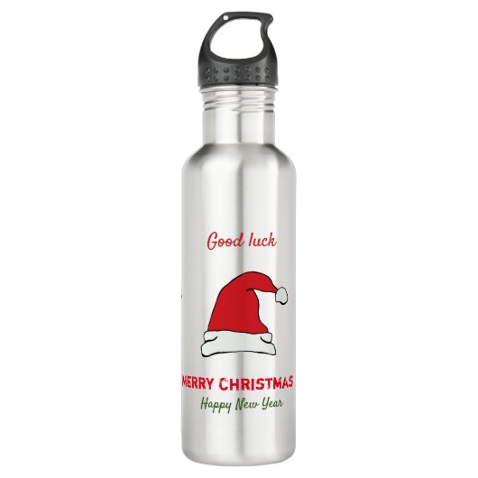 Minimale Kerstmis en Nieuwjaar gelukkig Waterfles (Voorkant)