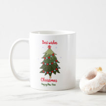 Minimale kerstmis en nieuwjaar Happy Coffee Mu