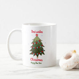 Minimale kerstmis en nieuwjaar Happy Coffee Mu Koffiemok