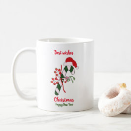 Minimale kerstmis en nieuwjaar Happy Coffee Mu Koffiemok