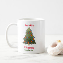 Minimale kerstmis en nieuwjaar Happy Coffee Mu