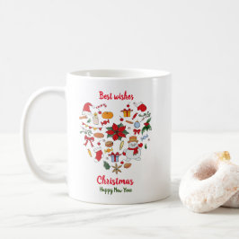 Minimale kerstmis en nieuwjaar Happy Coffee Mu Koffiemok