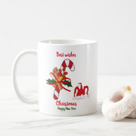 Minimale kerstmis en nieuwjaar Happy Coffee Mu Koffiemok