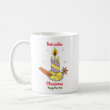 Minimale kerstmis en nieuwjaar Happy Coffee Mu