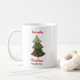 Minimale kerstmis en nieuwjaar Happy Coffee Mu Koffiemok