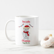 Minimale kerstmis en nieuwjaar Happy Coffee Mu