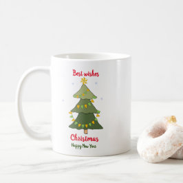 Minimale kerstmis en nieuwjaar Happy Coffee Mu Koffiemok