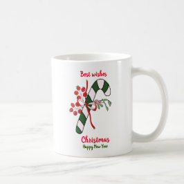 Minimale kerstmis en nieuwjaar Happy Coffee Mu Koffiemok