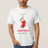 Minimale Kerstmis en Nieuwjaar Happy T-Shirt (Voorkant)