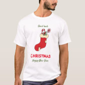 Minimale Kerstmis en Nieuwjaar Happy T-Shirt (Voorkant)