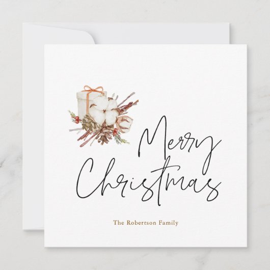 Minimale Kerstmis Feestdagenkaart (Voorkant)