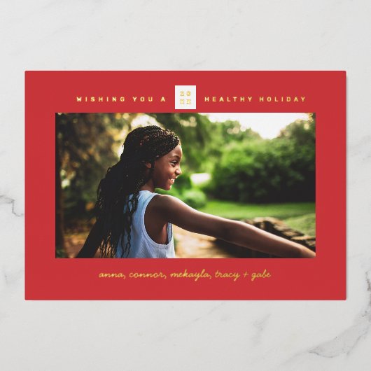 Minimale kerstmis folie feestdagenkaart (Voorkant)