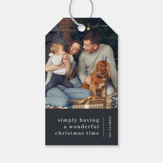 Minimale Kerstmis | Foto van de Grauwe Kool Cadeaulabel (Voorkant)