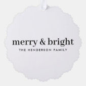 Minimale Kerstmis | Fusie en heldere eenvoudige fo Ornament Kaart (Achterkant)