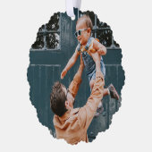 Minimale Kerstmis | Fusie en heldere eenvoudige fo Ornament Kaart (Links)