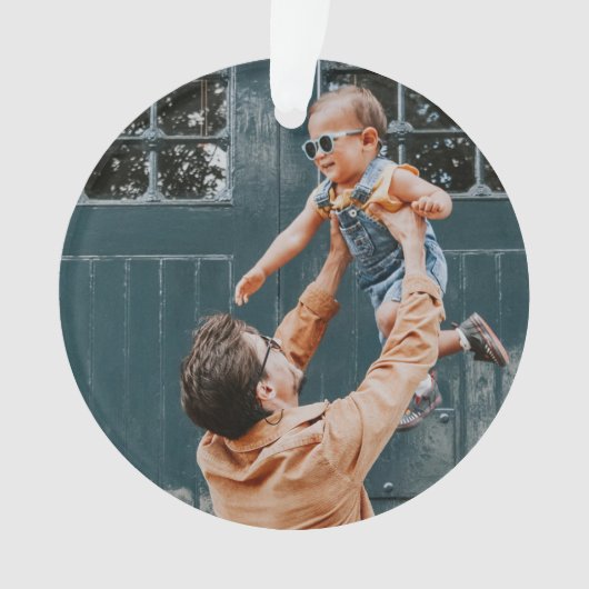 Minimale Kerstmis | Fusie en heldere fotoolijf Ornament (voorkant)